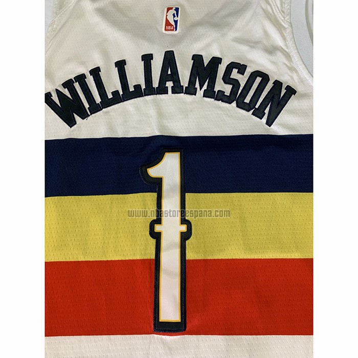 Camiseta New Orleans Pelicans Zion Williamson NO 1 Earned 2019-20 Blanco